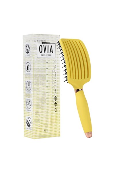 SISTER YOUNG OVIA BV LEMON hairbrush with boar bristles and nylon, ventilated body, ergonomic handle