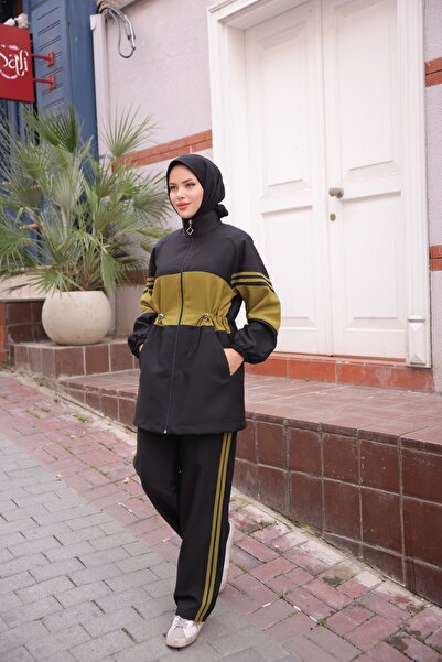 Ryzi Moda Γυναικείο Σετ Φόρμα Hijab Σετ με φερμουάρ διπλό