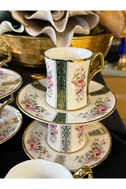 Kosova 6 Personality Colorful Gilt-Embossed Coffee Cup Set 90 ml (Rsy254)