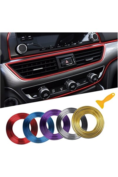 Generic Decorative Car Dashboard Trim Roll 5 Meters with Squeegee - Red