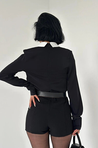 GENCULUS Black Tie Front Detailed Blouse