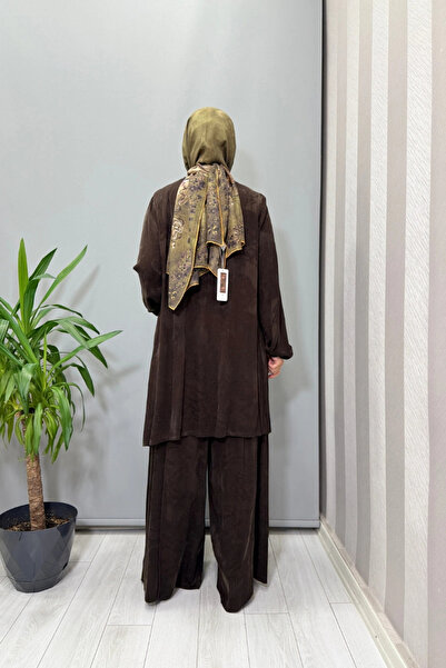 MissWhence Cupro Jacquard Tunic Set Brown 38010