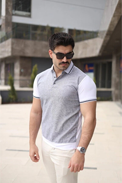 GENCULUS Men's Polo Neck Zipper Detailed T-Shirt