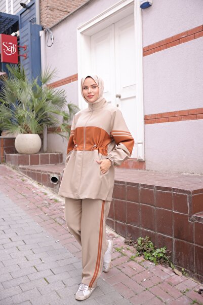 Ryzi Moda Γυναικείο Σετ Φόρμα Hijab Σετ με φερμουάρ διπλό