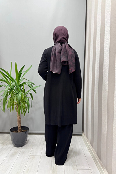 MISS DALIDA Touch Me Shirt Collar Knitwear Cardigan Black T25Pf-9001