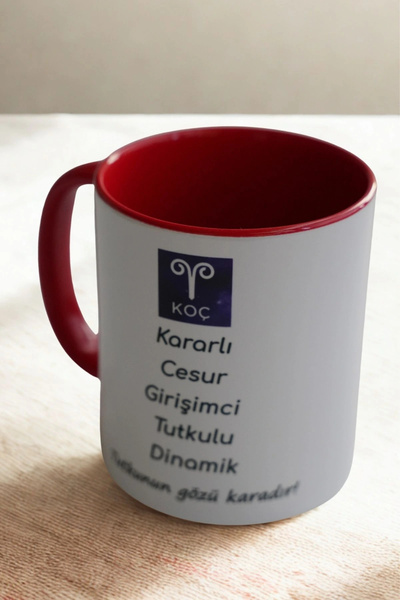 Ahinur Mutfak Aries Zodiac Porcelain Mug – Bold, Dynamic, Stable and Passionate Design Mug