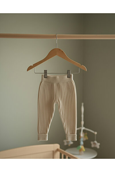 Nimini Kids Flexible, Soft, Elastic Waist, Leg Detail, Thick Knitwear Unisex Baby Kids Tights Set of 2 (0-3 Years)