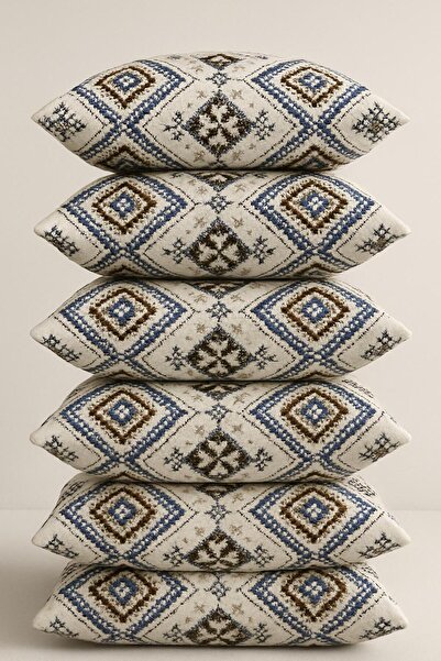 BER-TUN TEKSTİL DESENLİ FERMUARLI YASTIK KILIFI 6'LI