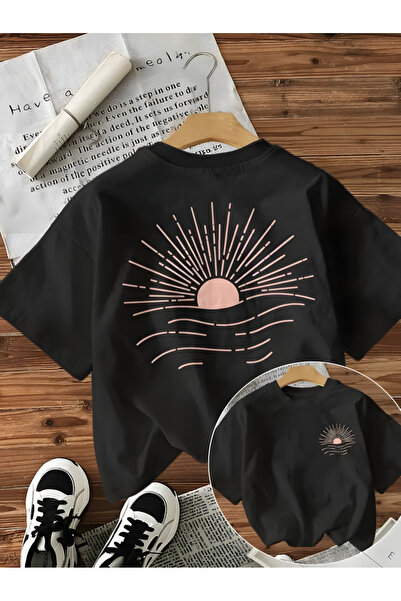 Printiva Zenrova Unisex Oversize ΡΟΖ SUNLIGHT Βαμβακερό T-SHIRT με στάμπα και...