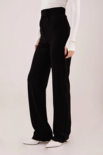 GENCULUS Black Trousers with Velcro Closure Detail