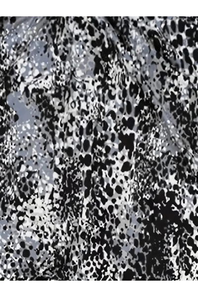 GENCULUS Women's V-Neck Colorful Leopard Pattern Gather Detail Single Jersey Blouse