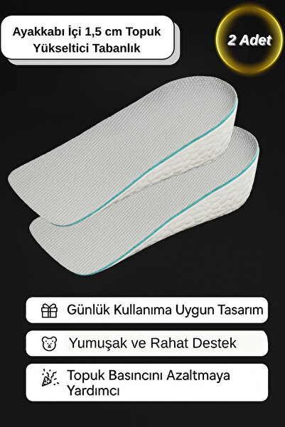 Hane Dostu Ayakkabı İçi Konfor Destek Topuk Yükseltici Tabanlık – 1.5 cm