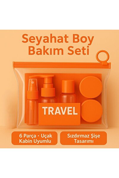 TARIK HOME 5 Parça Renkli Seyahat Bakım ve Kozmetik Seti, Uçak Kabin Uyumlu