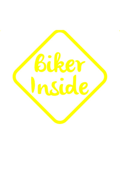 Oracal 651 Decorative wall, car and window sticker, Biker inside. 18cm, yellow