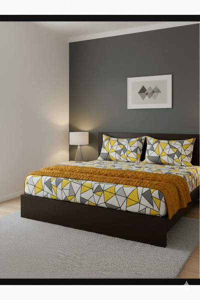 Home Battal Size Elastic Double Bed Sheet Set (with 2 Pillowcases)