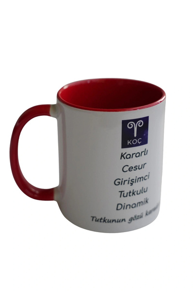 Ahinur Mutfak Aries Zodiac Porcelain Mug – Bold, Dynamic, Stable and Passionate Design Mug