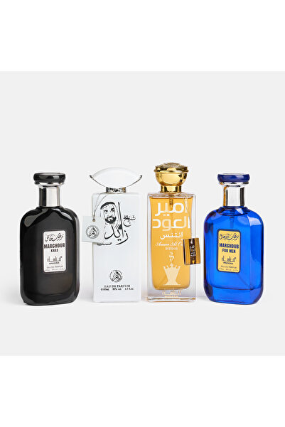 ZEYTI Set of 4 Oriental Men's Perfumes – Marghoub Khas, Sheikh Zayed, Ameer Al Oudh Intense & Marghoub f