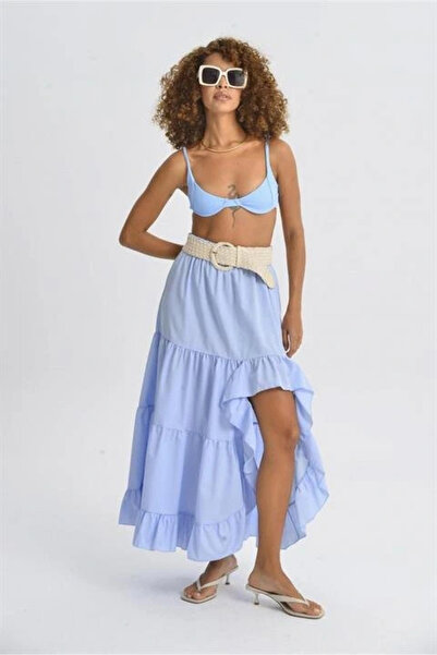 GENCULUS Audrey Frilly Slit Detail Skirt 4037