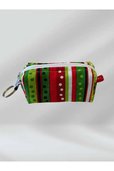 Ays Quilt Yılbaşı Temalı Çok Amaçlı Anahtarlık Çanta Charm - AirPods Kılıfı - Mini Ruj Ve Bozuk Para Çantası