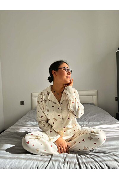 Marka Teddy Cotton Front Buttoned Pajama Set