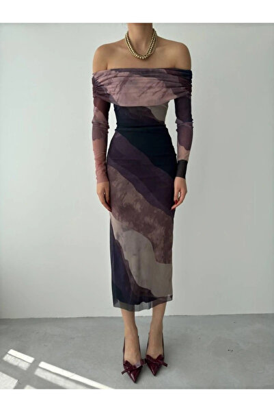 GENCULUS Evilla Madonna Collar Tulle Dress