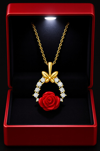 KAR DİAMOND 925 Ayar Gümüş Altın Kaplama Zirkon Taşlı Fiyonk Kelebek Gül Çiçe...