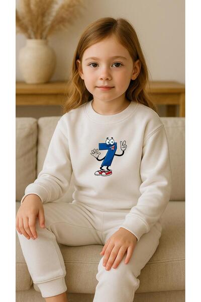 playwear Παιδικό Φούτερ Σετ με στάμπα για Κορίτσια και Αγόρια, με λαιμόκοψη 3...