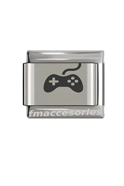 fmaccesories سوار من الفولاذ الإيطالي بلون فضي مع طباعة ليزر لا يفقد لونه ولا...