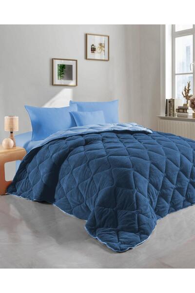 Battal Home Çift Kişilik Kaliteli Lacivert Rengi Wellsoft Yorgan Çift Taraflı...