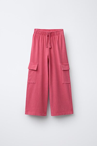 zeyderkids Yıkanmış Efekti Geniş Paça Kargo Pantolon