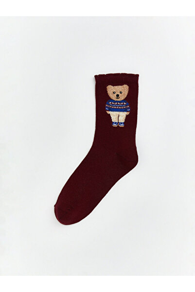 LC Waikiki Peak New Season Bear Teddy Printed Women's Socks