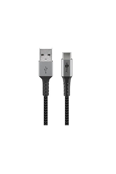 goobay Καλώδιο USB-A σε USB-C 2 μέτρων, γκρι/ασημί