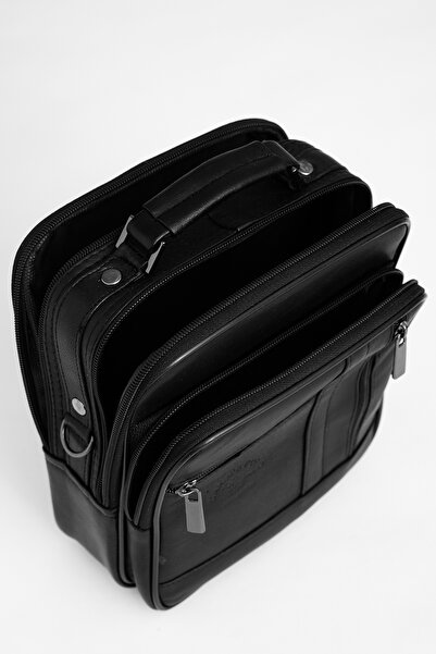 Fiyaka Ck12 Small Size Genuine Leather Men's Bag Black