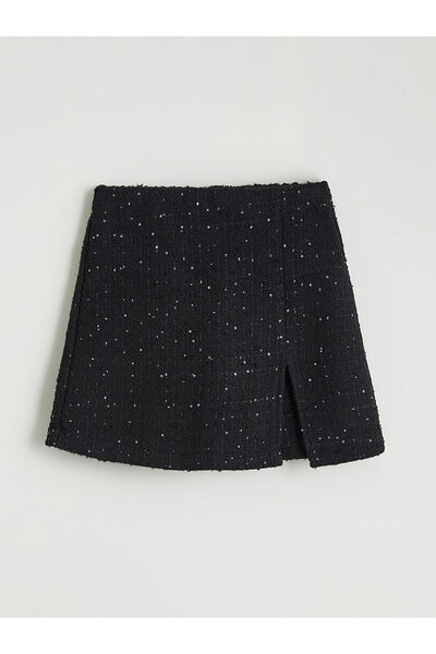 LC Waikiki Sequined Tweed Shorts Skirt for Girls