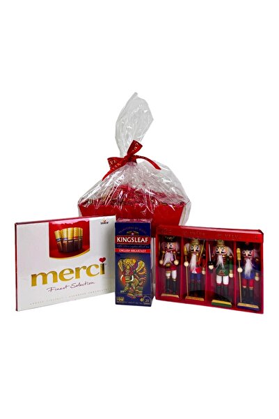velve Pachet Christmas Delight,cu ciocolata asortata Merci,ornamente brad cu spargatori de nuci,cutie ceai