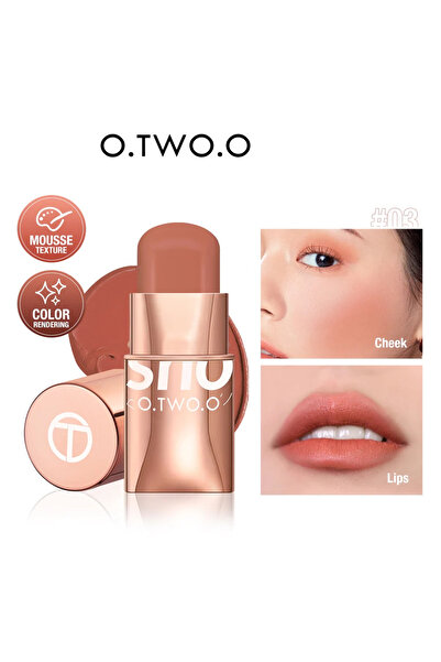 O.TWO.O Cosmetics أحمر خدود كريمي عالي الصبغة - سهل المزج، يدوم طويلاً (اللون رقم 3-خجول)