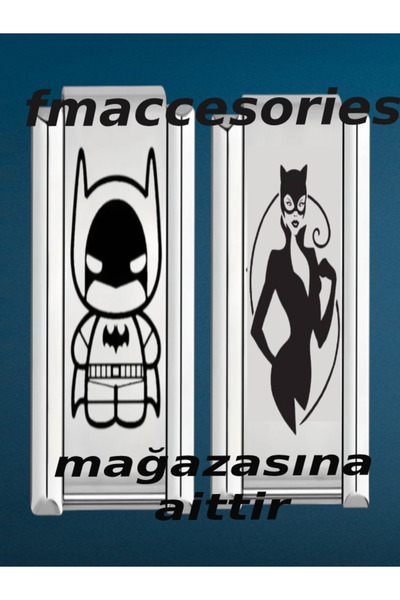 fmaccesories سوار إيطالي من الفولاذ المقاوم للصدأ 2 قطعة بتصميم باتمان كات وو...