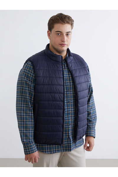 LC Waikiki Plus Size Standard Fit Stand Collar Men's Puffer Vest