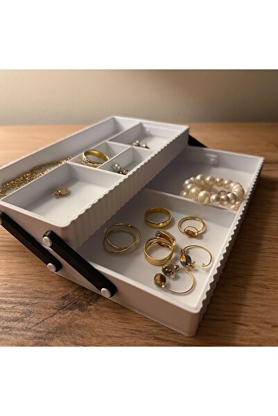 kaan3d منظم متعدد الأغراض - منظم سطح المكتب - منظم المجوهرات - منظم ذو طبقتين