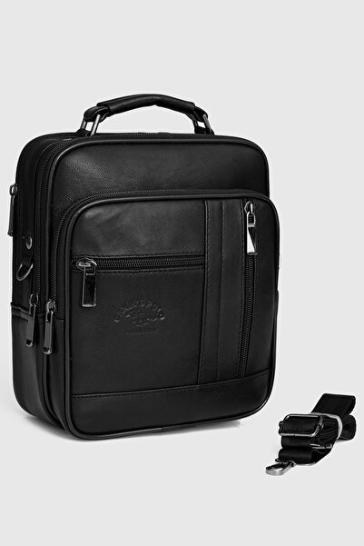 Fiyaka Ck12 Small Size Genuine Leather Men's Bag Black