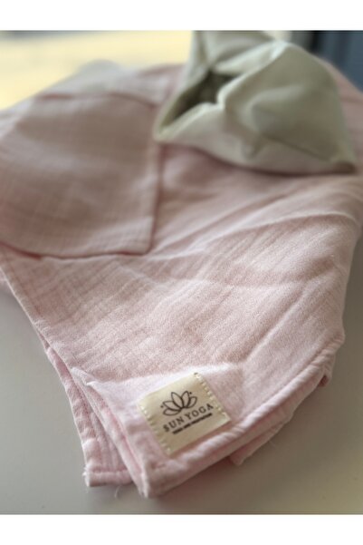 SUNYOGA Shavasana Meditation & Yoga Blanket – 100% Organic Cotton Muslin, Pink Color