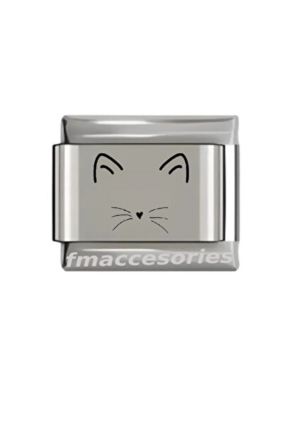 fmaccesories سوار من الفولاذ الإيطالي بلون فضي مع طباعة ليزر لا يفقد لونه ولا...