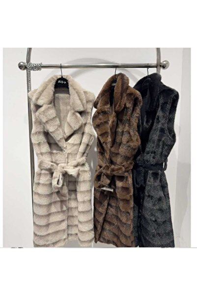 fara marca Premium faux fur vest with drawstring – elegance and comfort