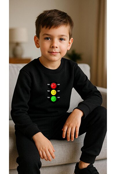 playwear Παιδικό Φούτερ Σετ με στάμπα TRAFFIC LIGHT για Κορίτσια και Αγόρια, ...