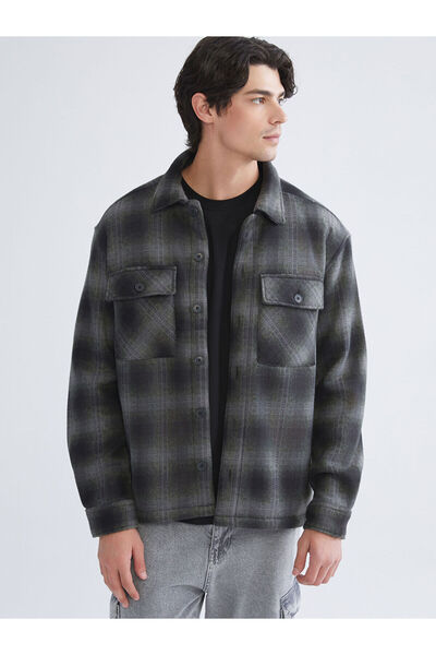 LC Waikiki Comfortable Fit Long Sleeve Plaid Men's Shirt Jacket