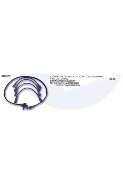 ÜNÜVAR Buji Ve Bobin Kablosu Renault R9/21/Optima Brodway Fairvey 7702252160-7702247027 (1 Tk )