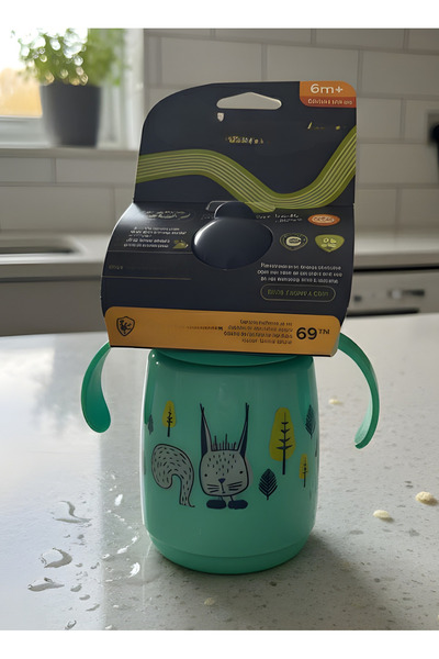 MARİCOCO Yumuşak Silikon Pipetli Şeffaf Matara 300ml | Suluk Kapaklı Su Şişes...