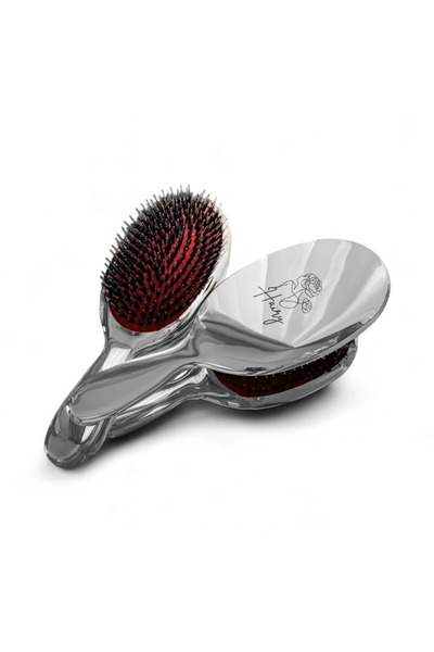 Hairy Brush Premium hairbrush with natural boar bristles and antistatic silicone, for all hair types