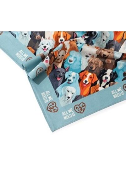 All We Need Is Pets Dreamy Blue Dogs Blue Silk Bandana for Dogs and Pet Lovers