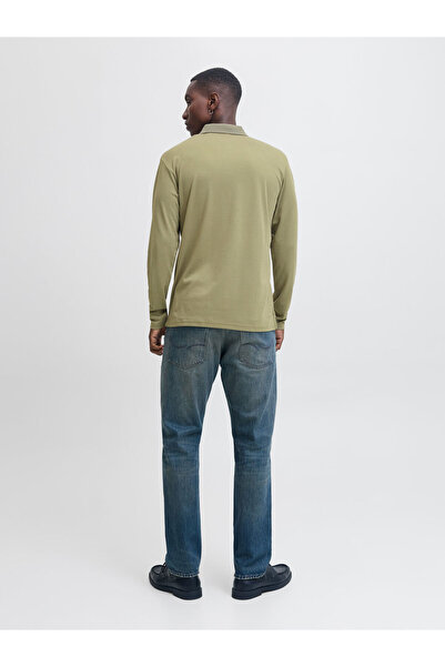 Jack & Jones Polo Neck Long Sleeve Men's Sweat Shirt Light Green